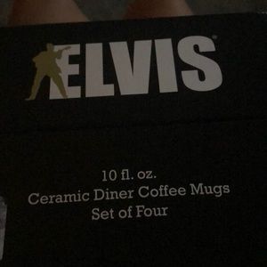 NEW SET OF FOUR 4 CERAMIC ELVIS PRESLEY SKETCHES